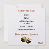 Kostuum Party uitnodiging door SRF (Achterkant)