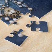 Kostuum sieraden op blauw Denim Legpuzzel (Zijkant)