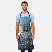 Kostuum sieraden op blauw Denim Schort (Gedragen)