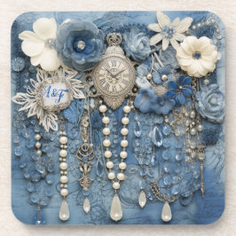 Kostuum sieraden op Blue Denim Bier Onderzetter