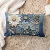 Kostuum sieraden op Blue Denim Kussen (Deken)