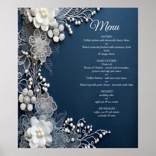 Kostuum sieraden op Blue Denim Poster (Voorkant)