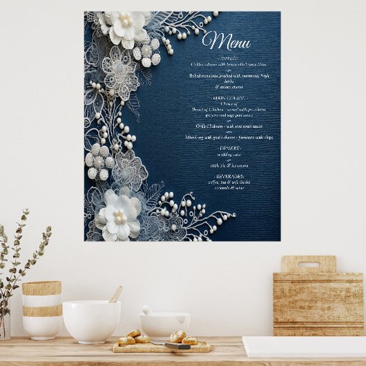 Kostuum sieraden op Blue Denim Poster (Keuken)