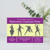Kostuum Silhouet Paars - 3x5 Feest Uitnodiging (Staand voorkant)