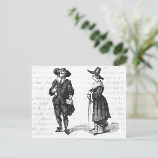 Kostuum van de pelgrims briefkaart (Staand voorkant)
