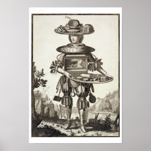 Kostuum voor een bankkoek, pub. door Gerard Valck  Poster