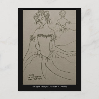 Kostuum voor korps Sylphide in ballet LA SYLPHIDE Briefkaart