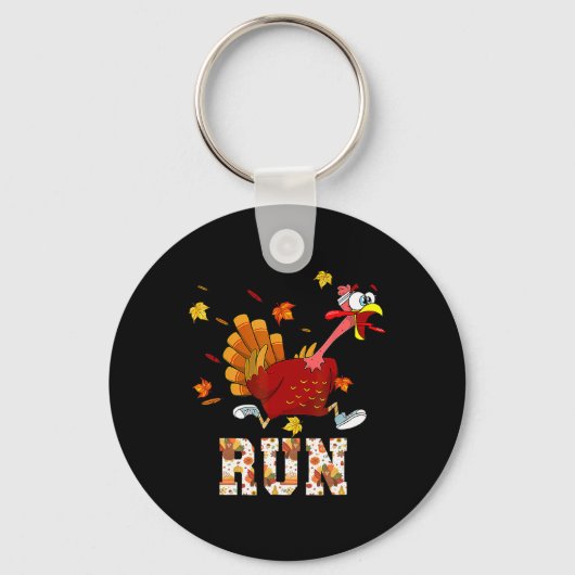 Kostuum voor Turkey Run Thanksgiving Hardlopen Kal Sleutelhanger (Voorkant)