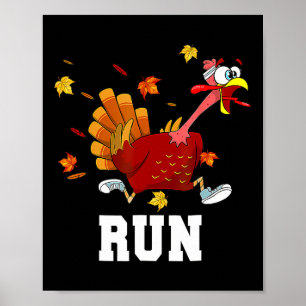 Kostuum voor Turkey Run Thanksgiving hardlopende k Poster