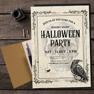 Kostuum voor vintage Halloween-feestje trick-or-tr Kaart