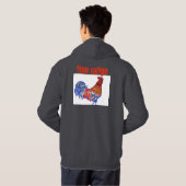 Kostuum Waterverf Rooster Hoodie (Achterkant volledig)