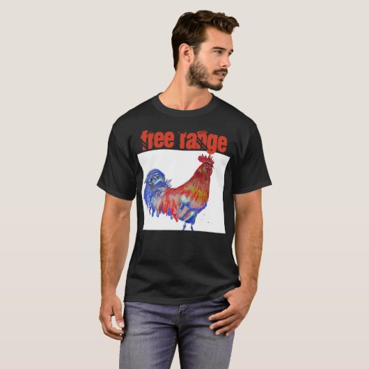 Kostuum Waterverf Rooster T-shirt (Voorkant volledig)