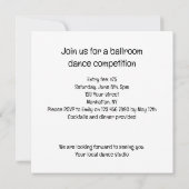 Kostuumfeest, Ballroom dansfeest, kat Kaart (Achterkant)