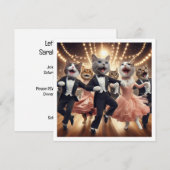 Kostuumfeest, Ballroom dansfeest, kat Kaart (Voorkant / Achterkant)