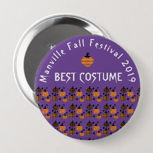 Kostuumfeest Beste Kostuum   Geometrische Pompoen  Ronde Button 4,0 Cm