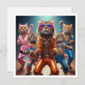 Kostuumfeest, Disco dansfeest, kat Kaart (Voorkant / Achterkant)