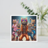 Kostuumfeest, Disco dansfeest, kat Kaart (Staand voorkant)