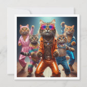 Kostuumfeest, Disco dansfeest, kat Kaart (Voorkant)