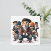 Kostuumfeest, Hip Hop dans, Dansfeest, kat Kaart (Staand voorkant)