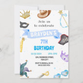 Kostuumfeest Kinder Blue Boy Dress Up Verjaardag Kaart (Voorkant)