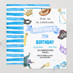 Kostuumfeest Kinder Blue Boy Dress Up Verjaardag Kaart