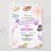 Kostuumfeest Kinder Roze Meisje Verjaardag Kaart (Voorkant)