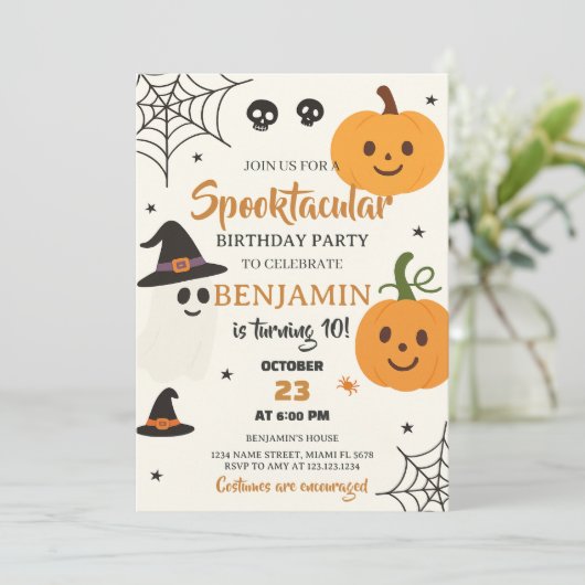 Kostuumfeest Trick-or-Treat Uitnodigen Kaart (Staand voorkant)