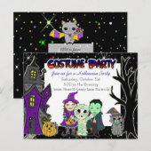 kostuumfeest | Uitnodigingen voor Halloween Party (Voorkant / Achterkant)