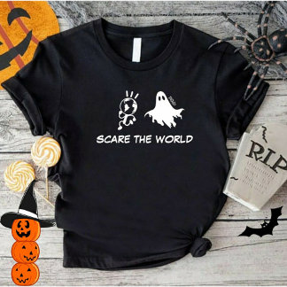 Kostuumjongens Halloween shirt Scare The World Bla