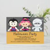 Kostuumkinderen Halloween Uitnodigingen (Staand voorkant)