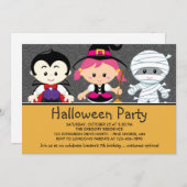 Kostuumkinderen Halloween Uitnodigingen (Voorkant / Achterkant)