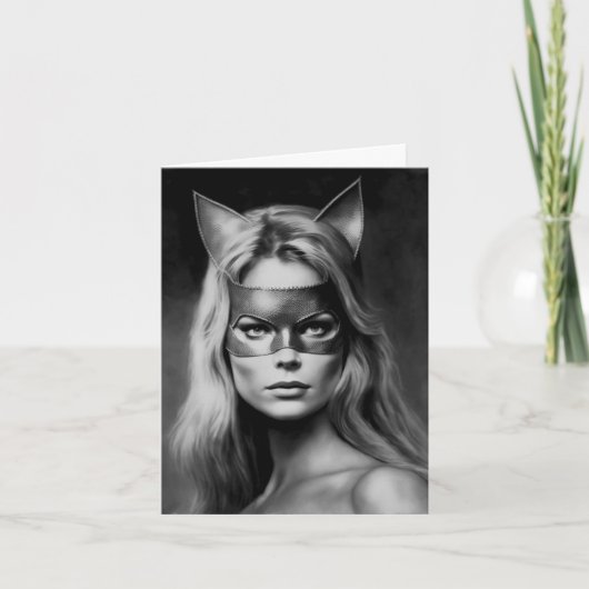 kostuummasker feestdagen kaart (Voorkant)