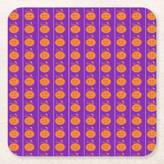 Kostuumontwerp Pompoen Paarse papieren Onderzetter (Voorkant)