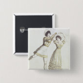 Kostuumontwerp voor ballet vierkante button 5,1 cm (Voorkant /achterkant)