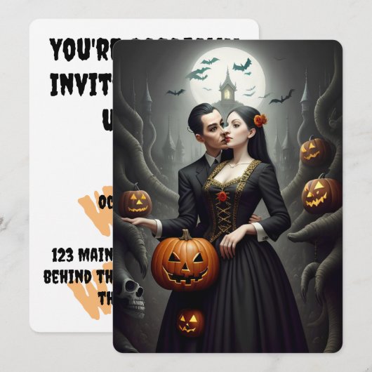 Kostuums & Cauldrons Halloweenfeest Kaart (Voorkant / Achterkant)