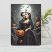 Kostuums & Cauldrons Halloweenfeest Kaart (Staand voorkant)