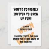 Kostuums & Cauldrons Halloweenfeest Kaart (Achterkant)