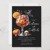 Kostuums & Cocktail Halloween Feest Kaart (Voorkant)