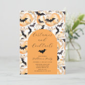 Kostuums & Cocktail Halloween Feest Kaart (Staand voorkant)