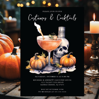 Kostuums & Cocktail Halloween Feest Kaart