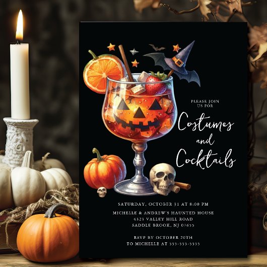 Kostuums & Cocktail Halloween Feest Kaart