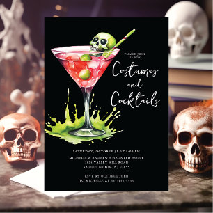 Kostuums & Cocktail Halloween Feest Kaart