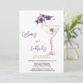 Kostuums & Cocktail Scary Halloween Kaart (Staand voorkant)