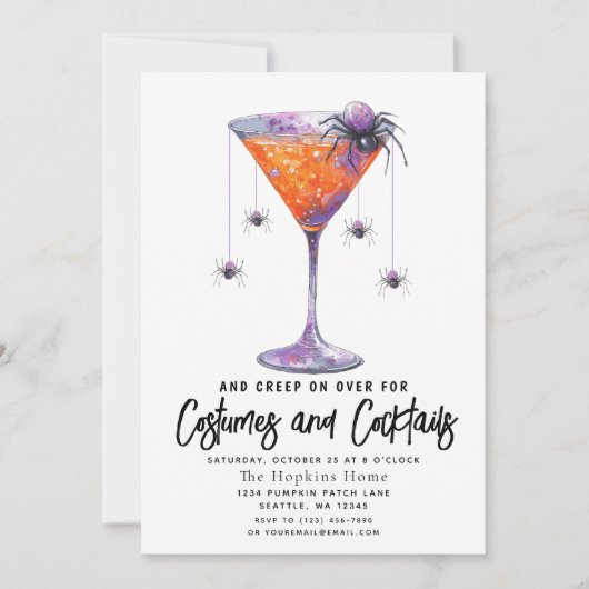 Kostuums & Cocktail Spider Volwassen Halloween Par Kaart (Voorkant)