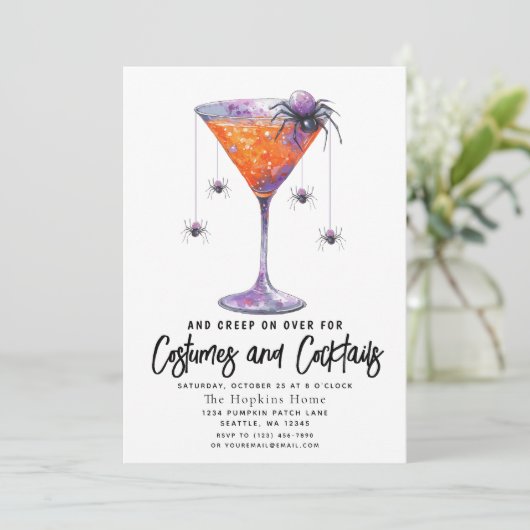 Kostuums & Cocktail Spider Volwassen Halloween Par Kaart (Staand voorkant)