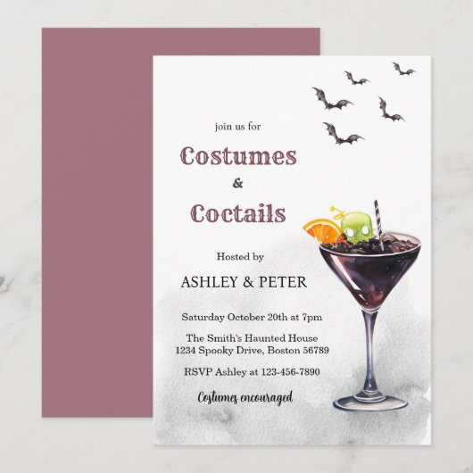 Kostuums & Cocktail Volwassen Schedel Halloween Fe Kaart (Voorkant / Achterkant)