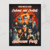 Kostuums Cocktails 50s Budget Halloween Uitnodigin Briefkaart (Voorkant)