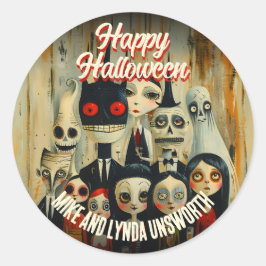 Kostuums Cocktails 50s Halloween Envelope Seal Ronde Sticker