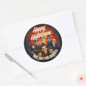 Kostuums Cocktails 50s Halloween Envelope Seal Ronde Sticker (Envelop)