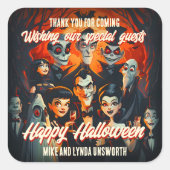 Kostuums Cocktails 50s Halloween Favoriete Seal Vierkante Sticker (Voorkant)